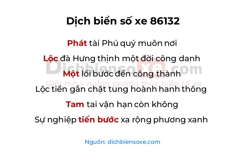 Dịch thơ biển số 86132