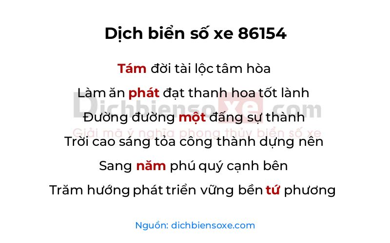 Dịch thơ biển số 86154