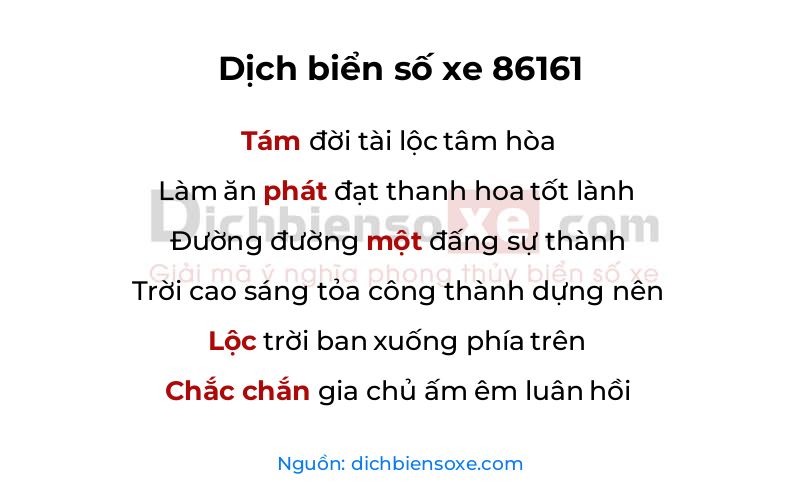 Dịch thơ biển số 86161