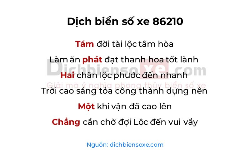 Dịch thơ biển số 86210