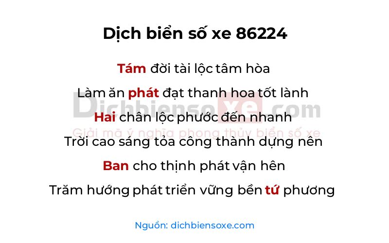 Dịch thơ biển số 86224