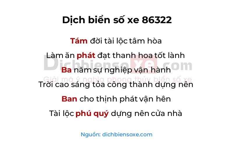 Dịch thơ biển số 86322