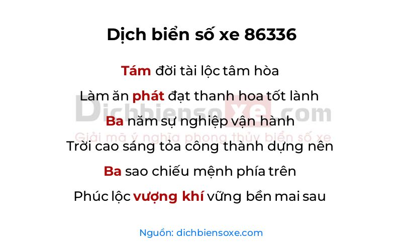 Dịch thơ biển số 86336
