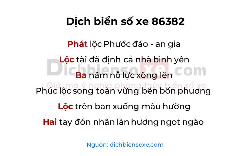 Dịch thơ biển số 86382