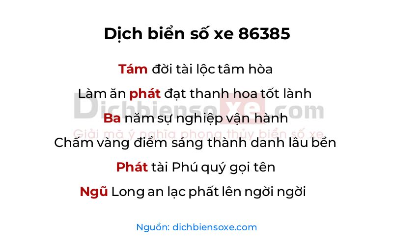 Dịch thơ biển số 86385