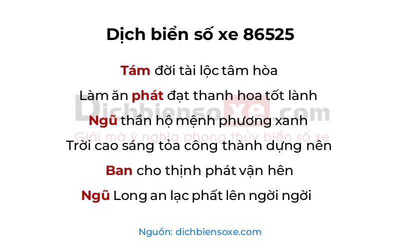 Dịch thơ biển số 86525