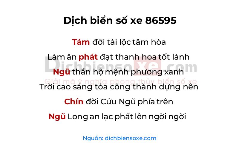 Dịch thơ biển số 86595