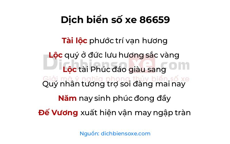 Dịch thơ biển số 86659