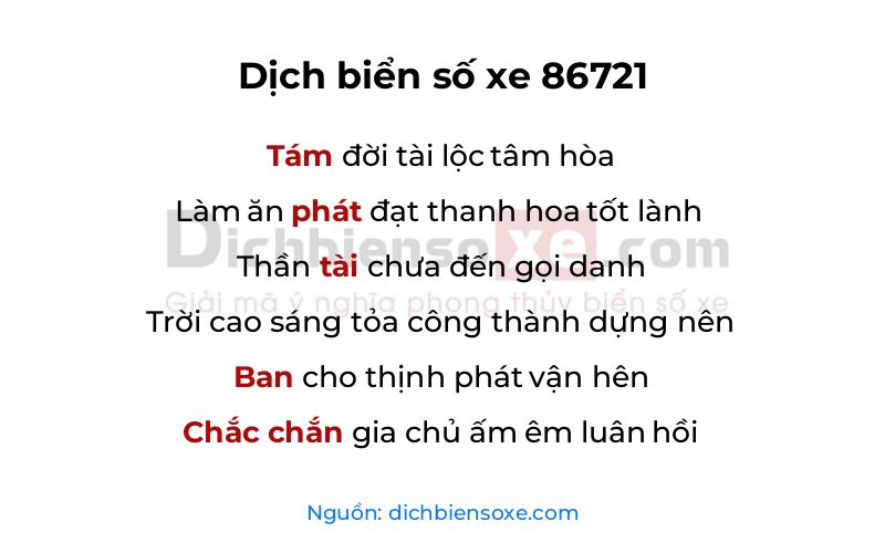 Dịch thơ biển số 86721