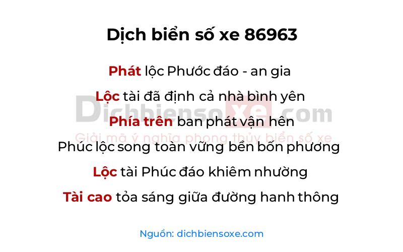 Dịch thơ biển số 86963