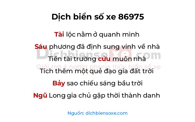 Dịch thơ biển số 86975