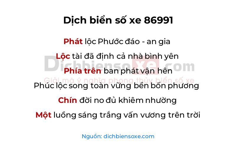 Dịch thơ biển số 86991