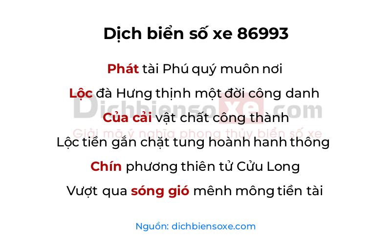 Dịch thơ biển số 86993
