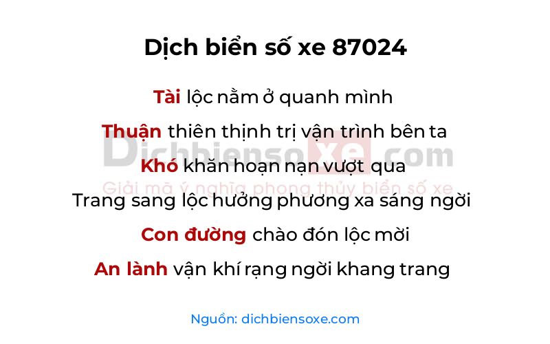 Dịch thơ biển số 87024