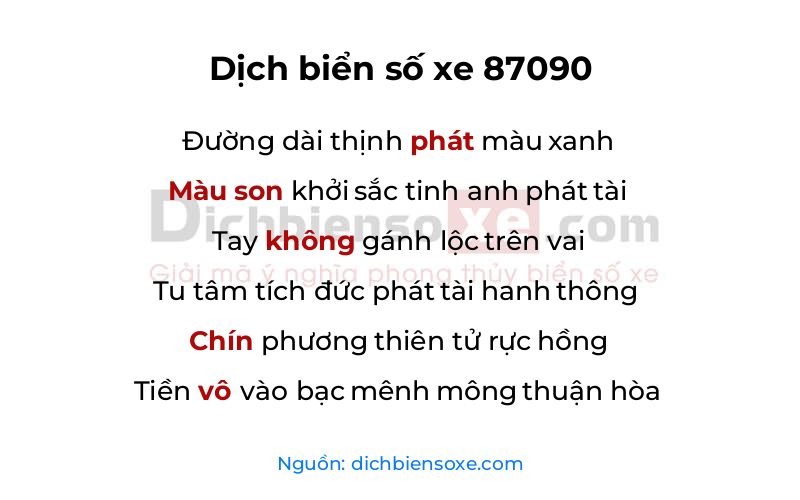 Dịch thơ biển số 87090