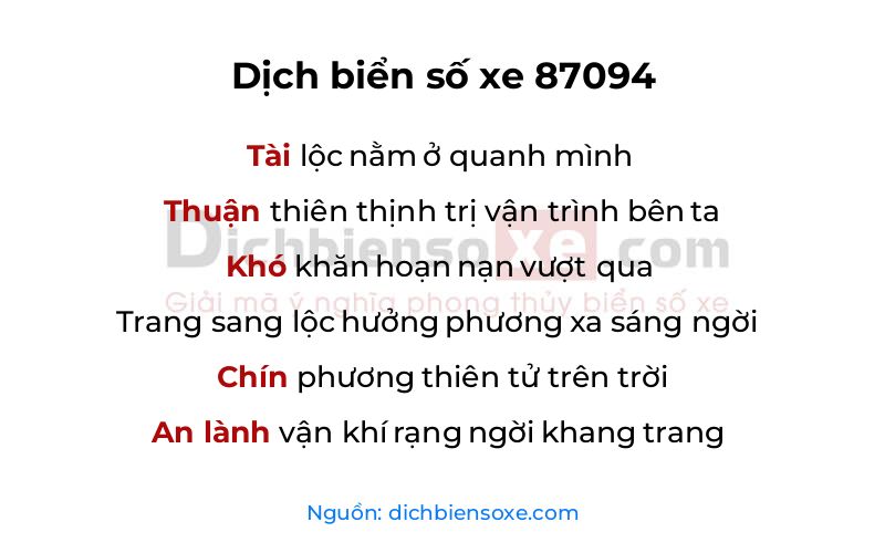 Dịch thơ biển số 87094