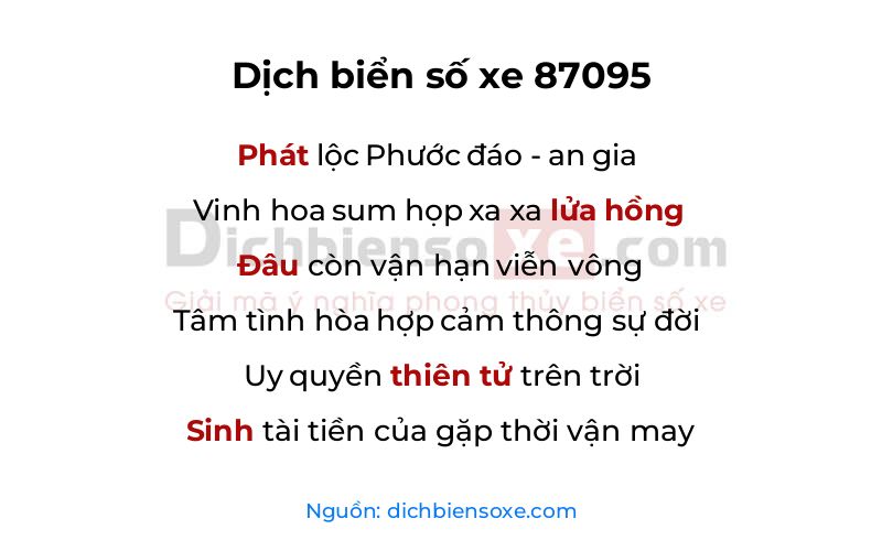 Dịch thơ biển số 87095