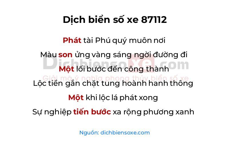 Dịch thơ biển số 87112