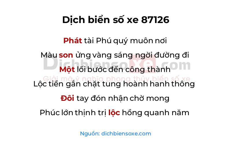 Dịch thơ biển số 87126