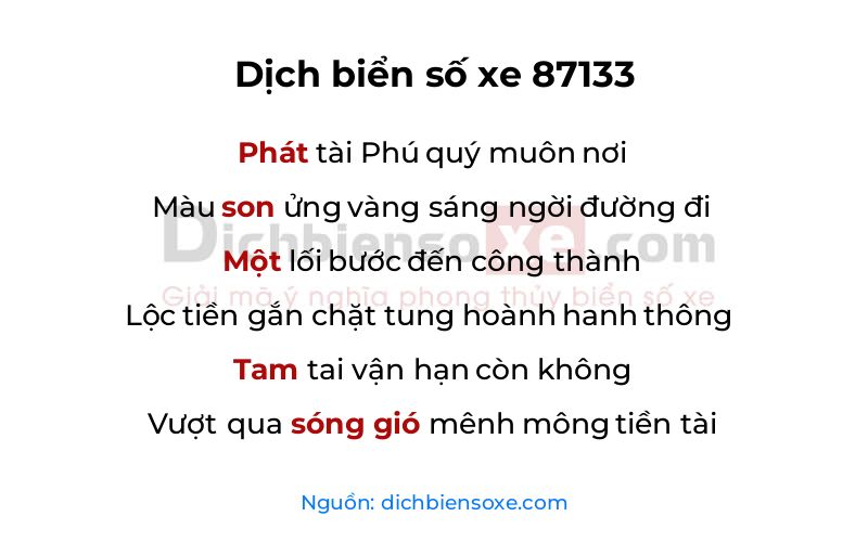 Dịch thơ biển số 87133