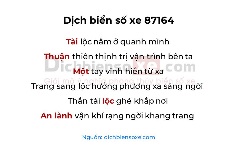 Dịch thơ biển số 87164