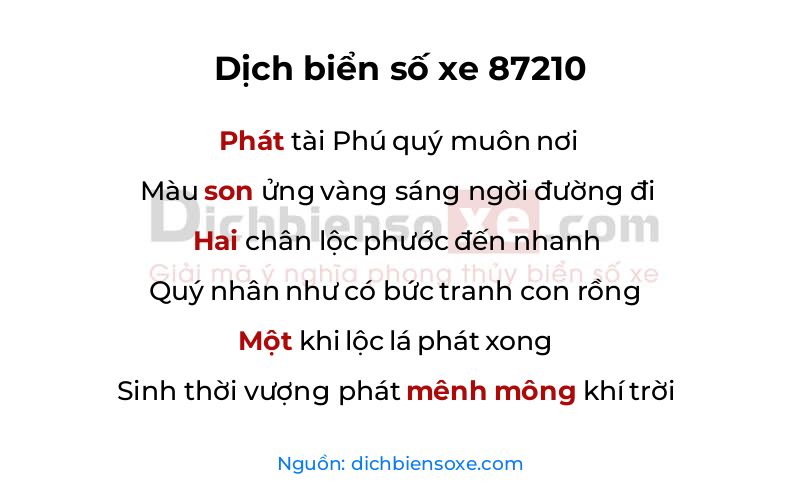 Dịch thơ biển số 87210