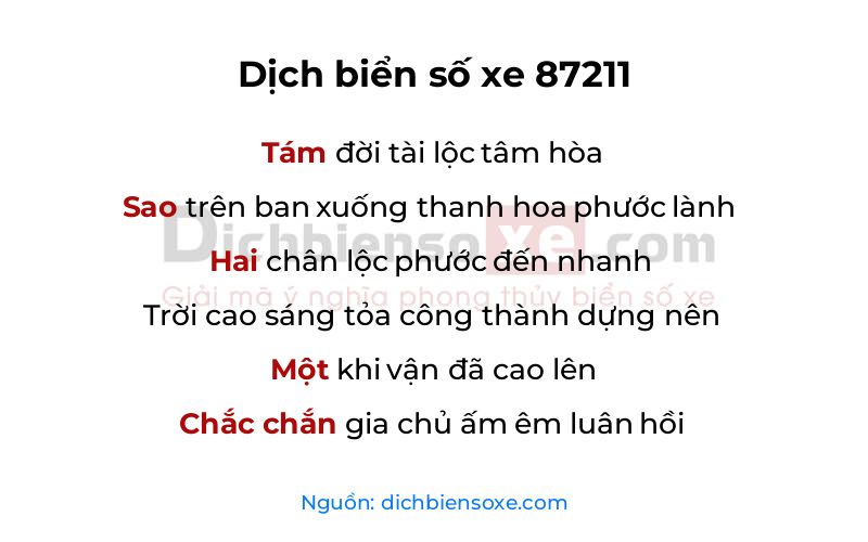 Dịch thơ biển số 87211