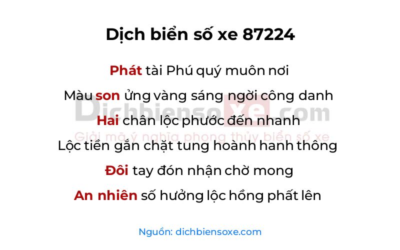 Dịch thơ biển số 87224