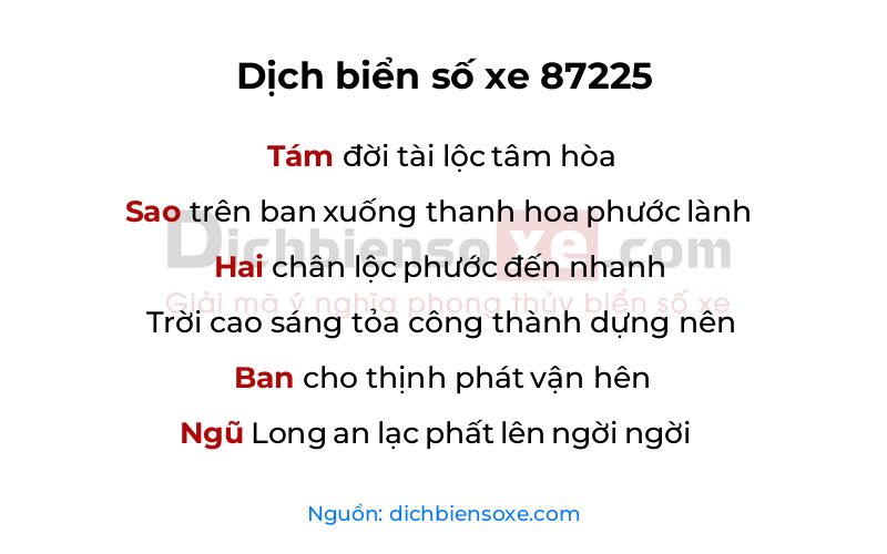 Dịch thơ biển số 87225