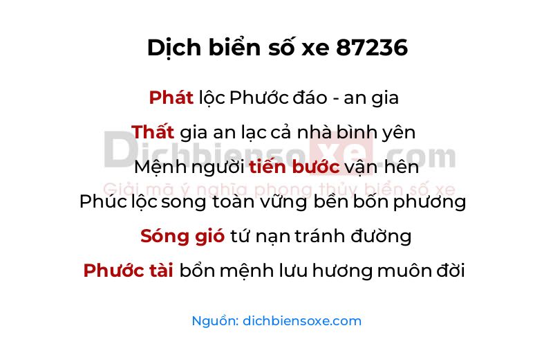 Dịch thơ biển số 87236