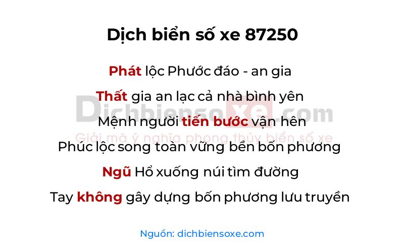 Dịch thơ biển số 87250