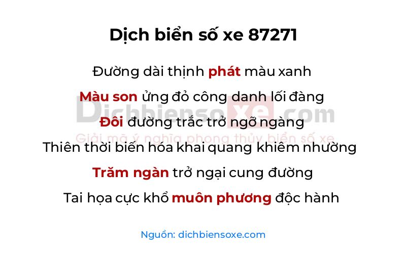 Dịch thơ biển số 87271