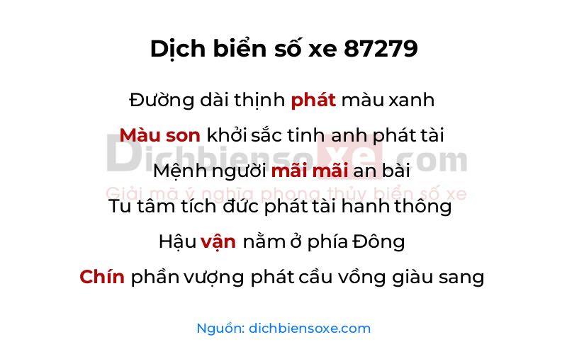 Dịch thơ biển số 87279
