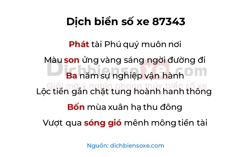 Dịch thơ biển số 87343