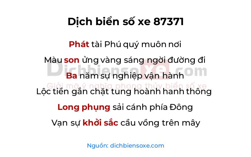 Dịch thơ biển số 87371