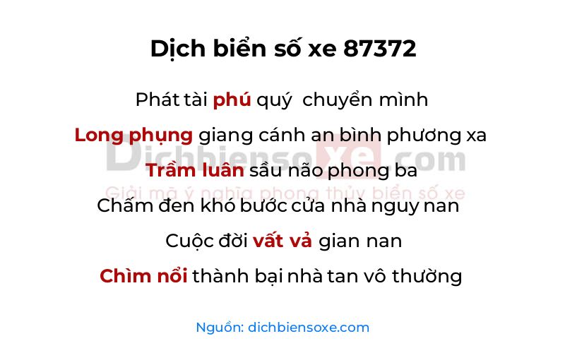 Dịch thơ biển số 87372