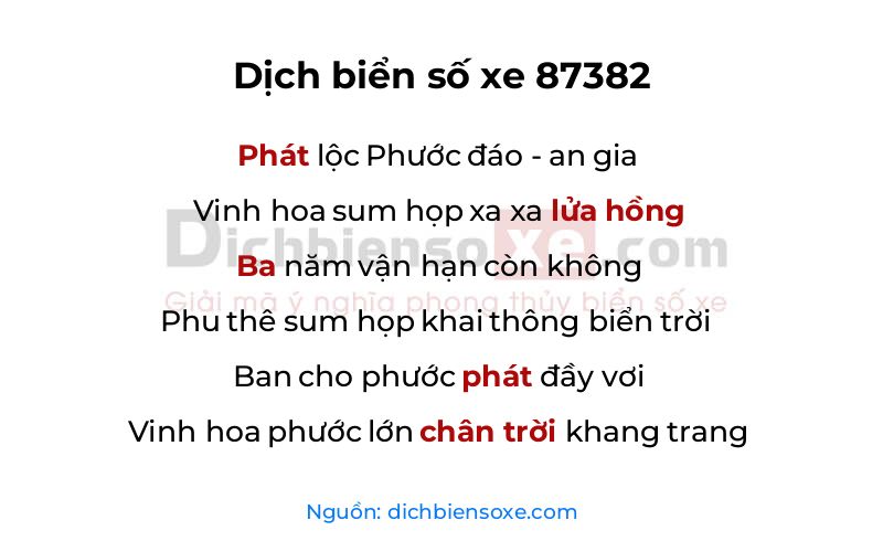 Dịch thơ biển số 87382