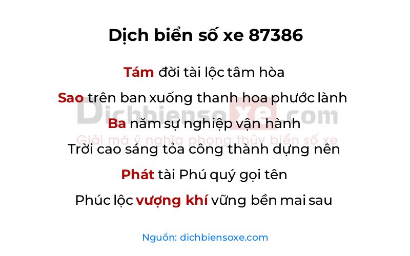 Dịch thơ biển số 87386