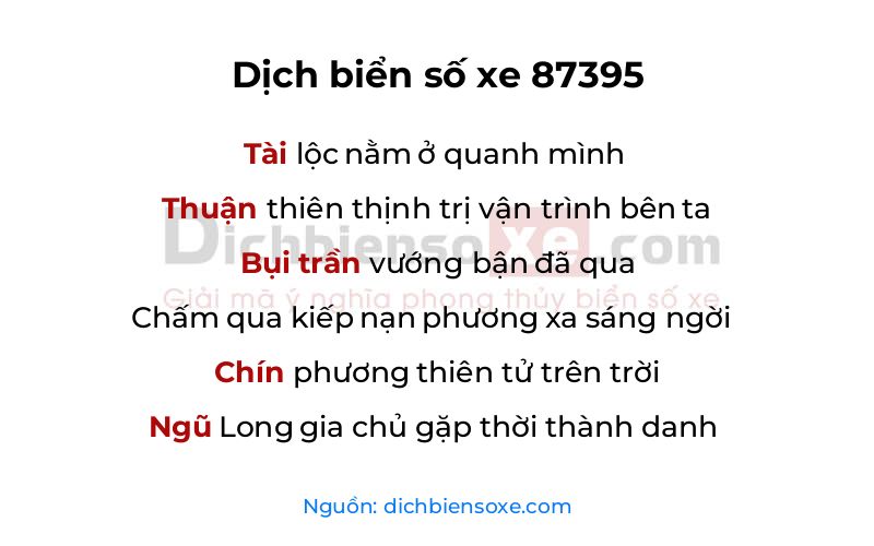 Dịch thơ biển số 87395