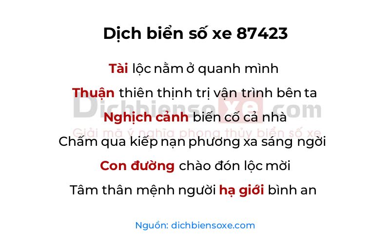 Dịch thơ biển số 87423