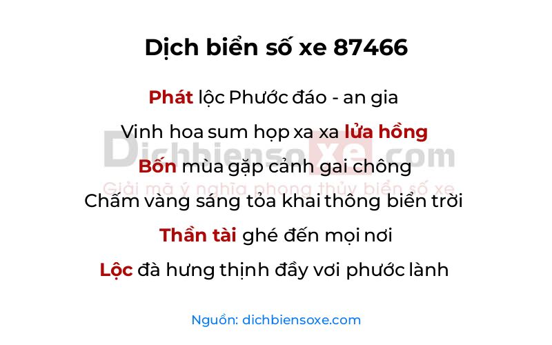 Dịch thơ biển số 87466