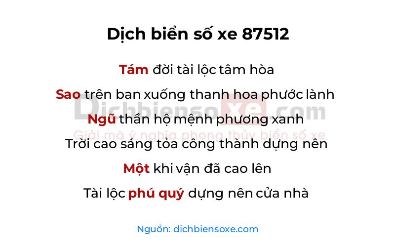Dịch thơ biển số 87512