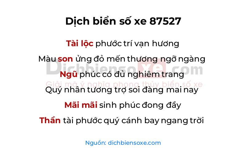 Dịch thơ biển số 87527
