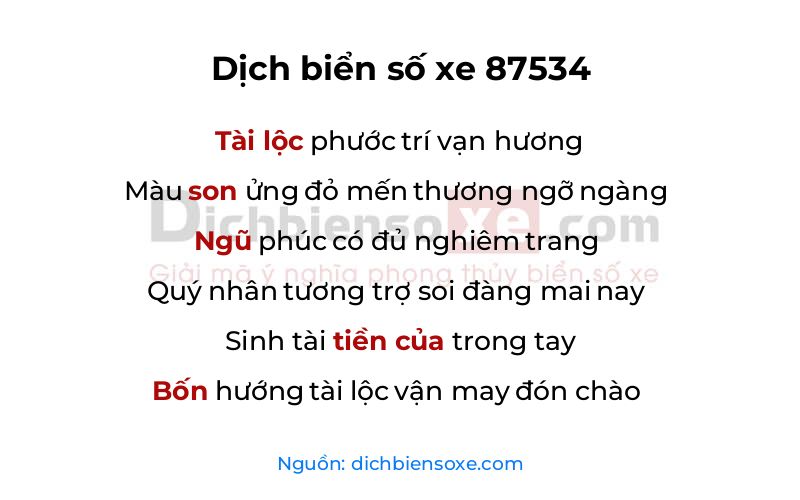 Dịch thơ biển số 87534
