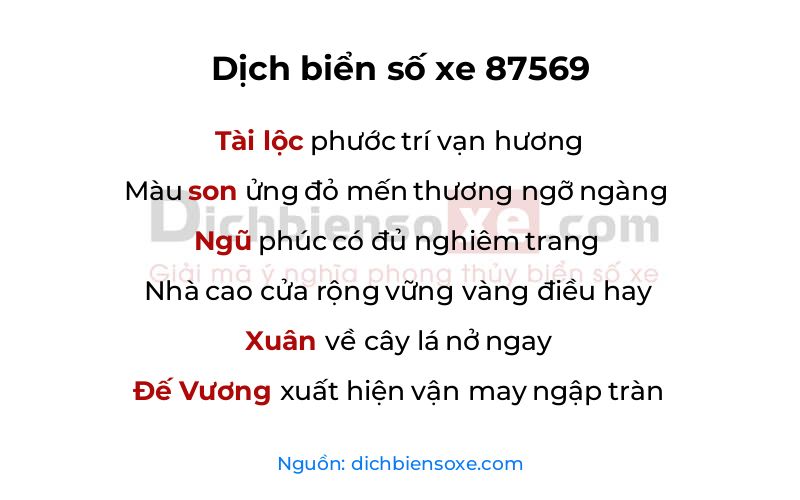 Dịch thơ biển số 87569