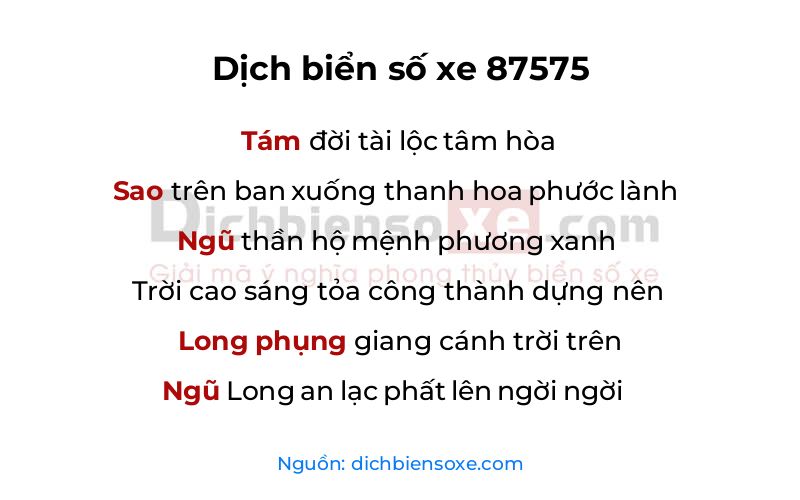 Dịch thơ biển số 87575