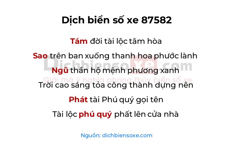 Dịch thơ biển số 87582