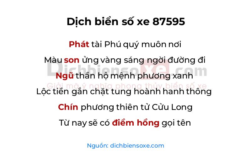 Dịch thơ biển số 87595