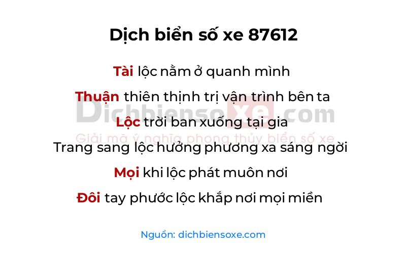 Dịch thơ biển số 87612
