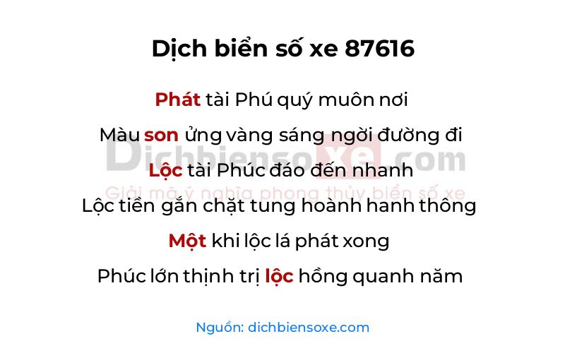 Dịch thơ biển số 87616